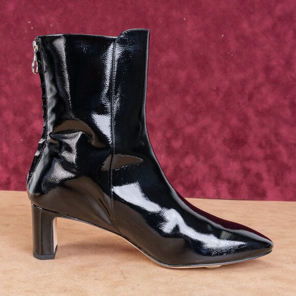 Aeyde Donna Boots Black Patent Leather Square Toe Ankle Boot Sz 9.5 / 40 - Picture 8 of 8